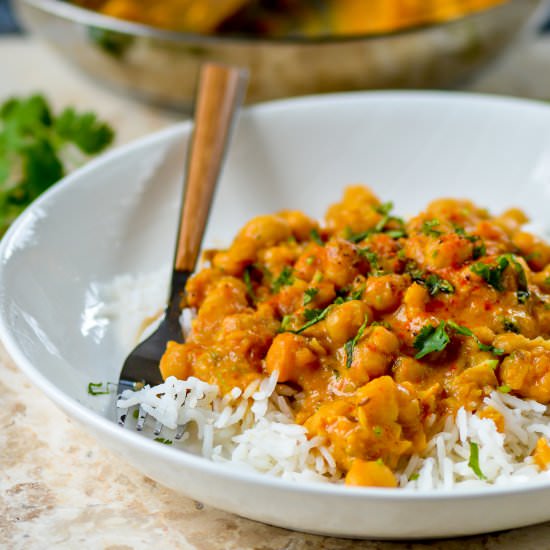 Chickpea Curry with Basmati Rice