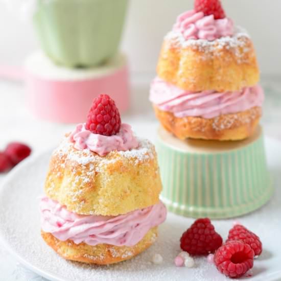 Sponge Cake With Raspberry Cream