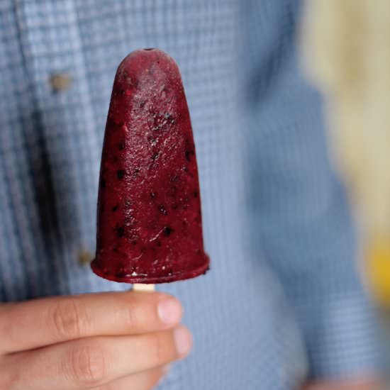 Berry Basil Popsicles
