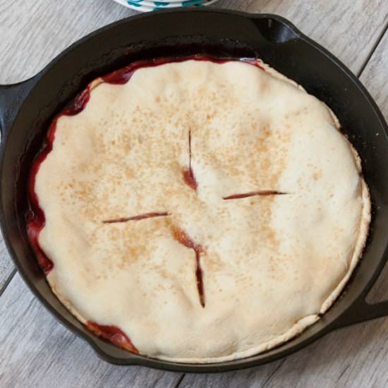 Cast Iron Peach Melba Pie