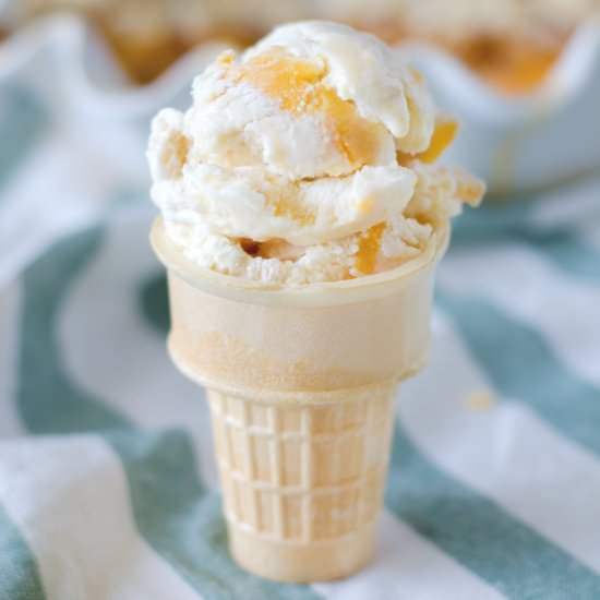 Peach Pie No Churn Ice Cream