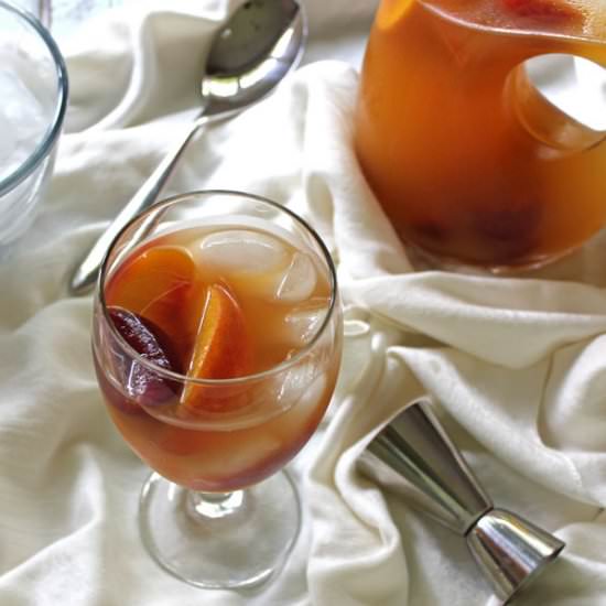 Ginger Peach Sangria with Plums
