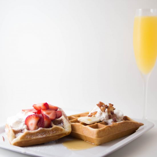 Strawberry & Bourbon Bacon Waffles
