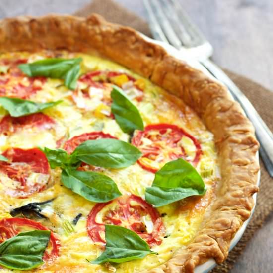 Tomato & Corn Pie with Fresh Basil