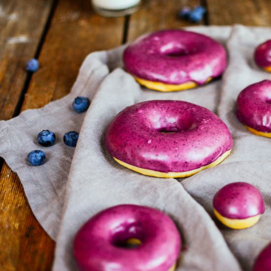 Blueberry Basil Doughnuts