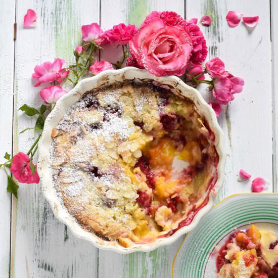 Peach Melba Clafoutis