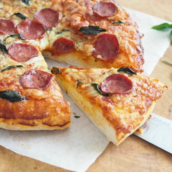Homemade Pepperoni Pizza
