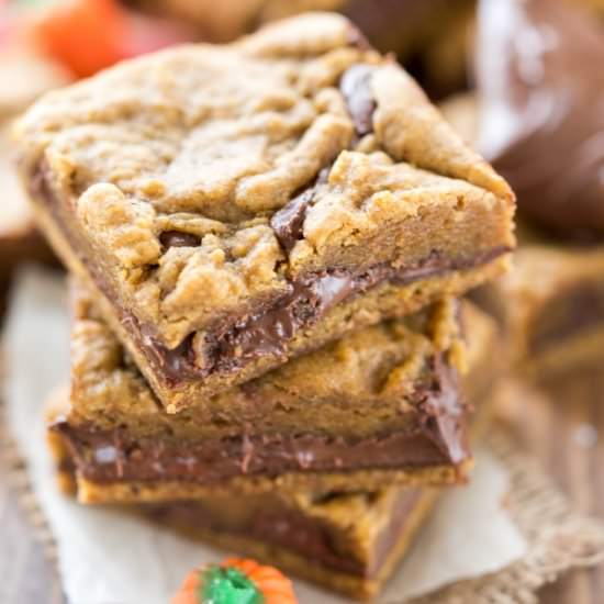 Pumpkin Nutella Cookie Bars