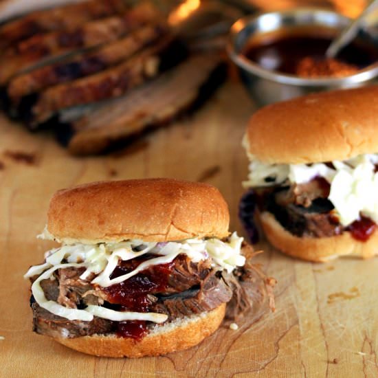 Slow Cooker Barbecue Brisket Slider