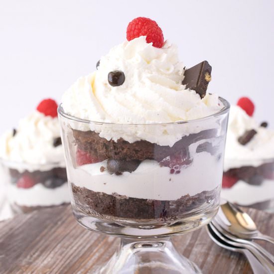 Blueberry Raspberry Chocolate Trifles