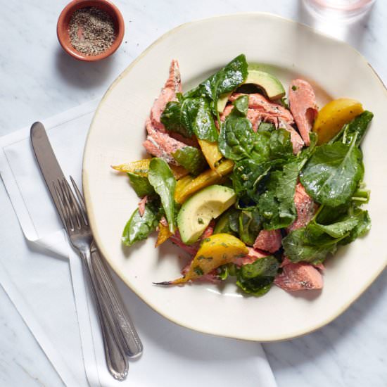 Salmon, Avocado, and Beet Salad