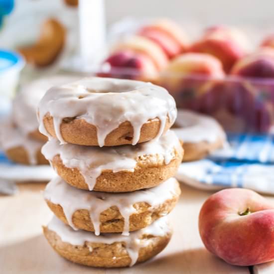 Vegan Peaches and Cream Doughnuts