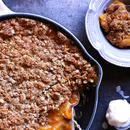 Peach Skillet Crumble
