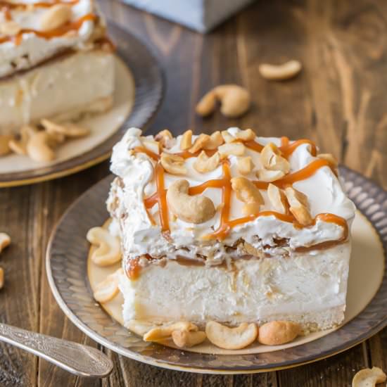 Caramel Cashew Ice Cream Dessert