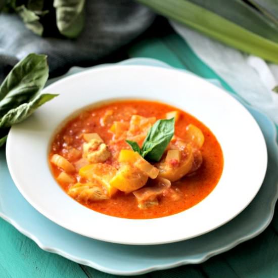 Red Thai Chicken Curry with Basil