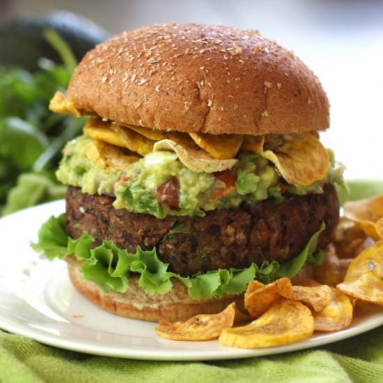 Black Bean Burgers with Guacamole