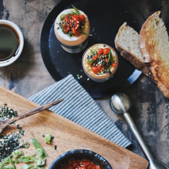 Ramen Soft Egg & Sriracha Caviar