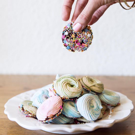 Rainbow Meringues