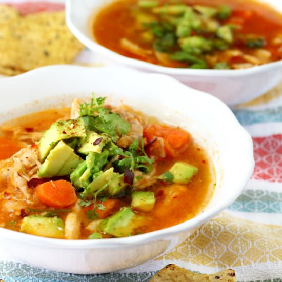 Skinny Chicken Tortilla Soup