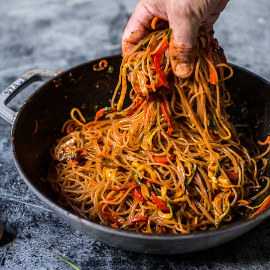 30 Minute Korean Stir Fried Noodles