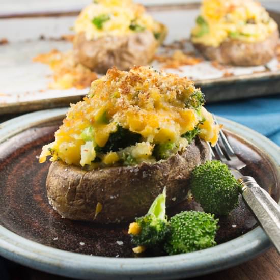 Roasted Broccoli Twice Baked Potato