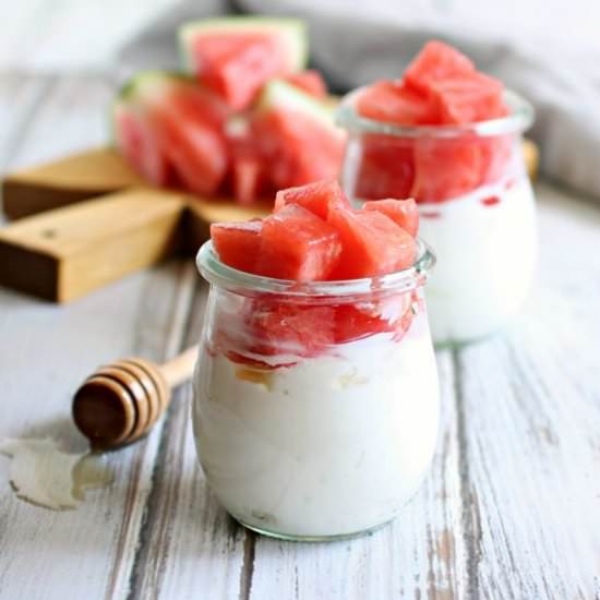 Honey Watermelon and Yogurt Parfait