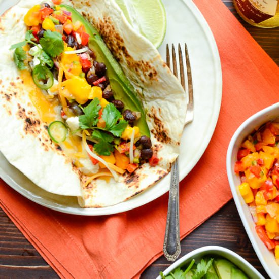 smoky black bean tacos