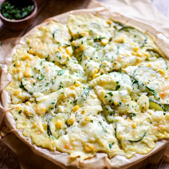 Crustless Corn and Zucchini Quiche