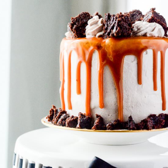 Dulce De Leche Brownie Ice Cream Cake