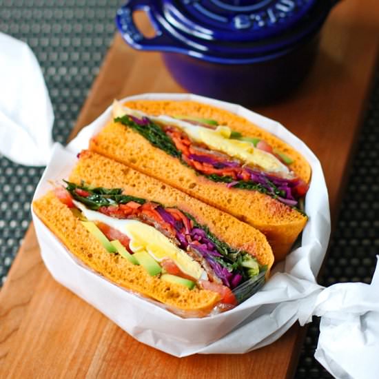 Homemade Foccacia / BLTA Sandwich