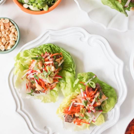 Five Spice Steak and Lettuce Wraps