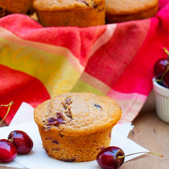 Jumbo Cherry Brown Butter Muffins