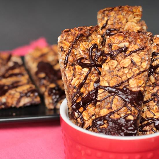Tahini Dark Chocolate Granola Bars