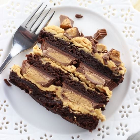 Peanut Butter Cup Brownie Torte