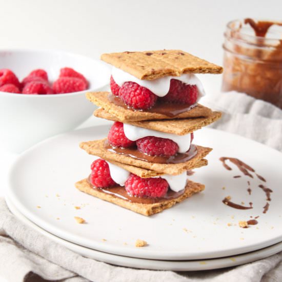 Vegan Raspberry & Nutella S’mores