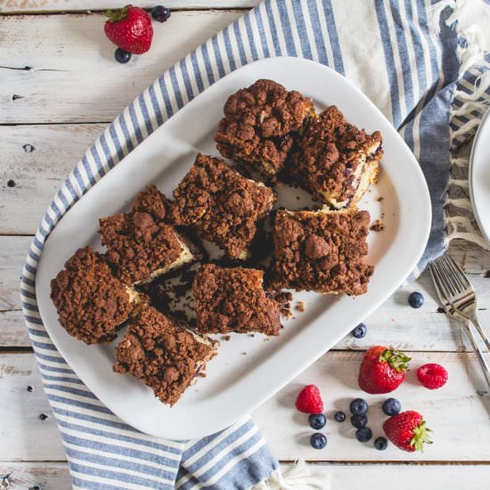 Chocolate + Mixed Berry Coffee Cake