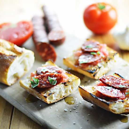 Spanish Tomato Bread with Chorizo
