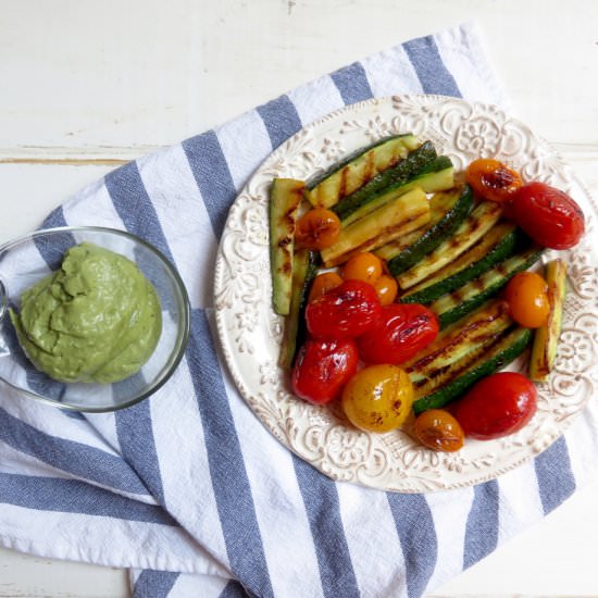Summer Veggies + Avocado Lime Dip