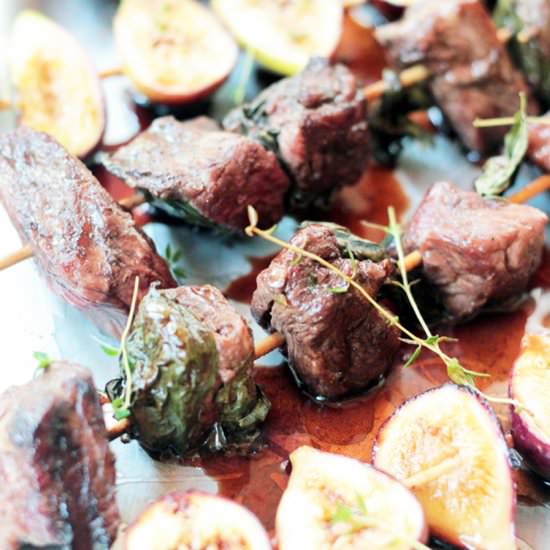 Grilled Beef and Fig Kabobs