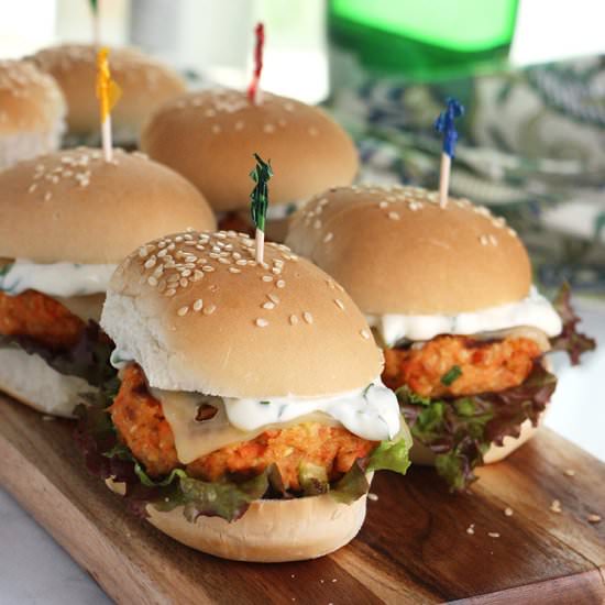 Salmon Cilantro Sliders