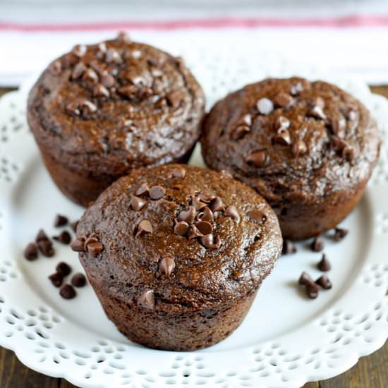 Skinny Double Chocolate Muffins