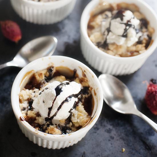 Peach Cobbler with Balsamic Drizzle