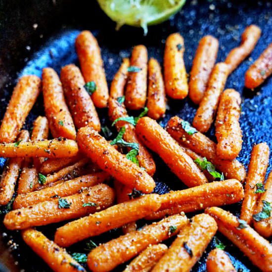Roasted Carrots with Lime and Toast