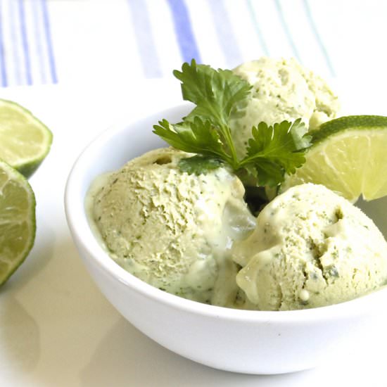 Avocado Lime Cilantro Ice Cream