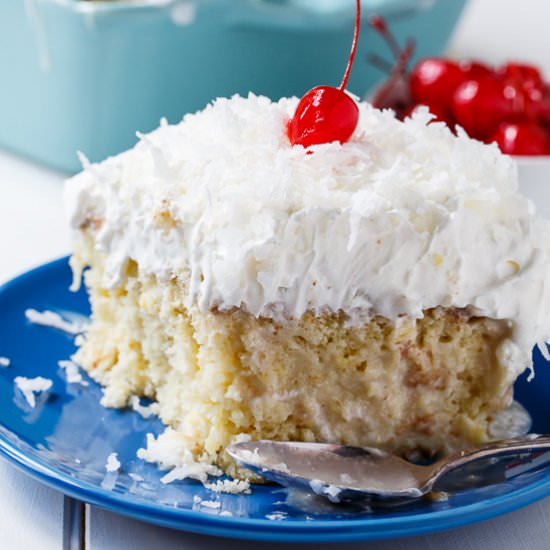 Pina Colada Poke Cake