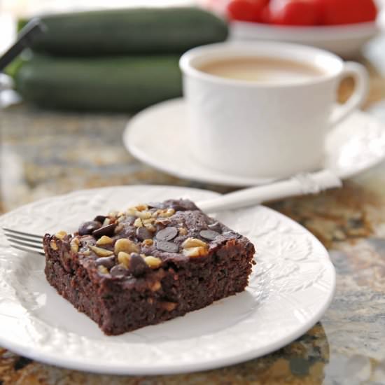 Chocolate Zucchini Walnut Cake