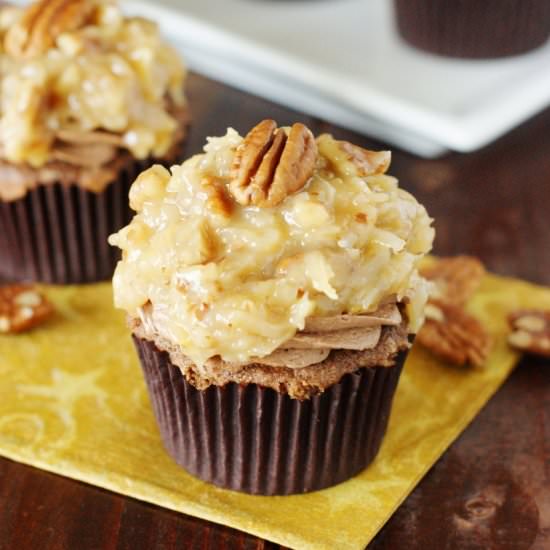German Chocolate Cupcakes