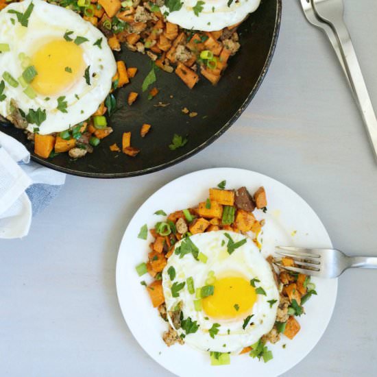 SweetPotato & Spicy Chorizo Skillet