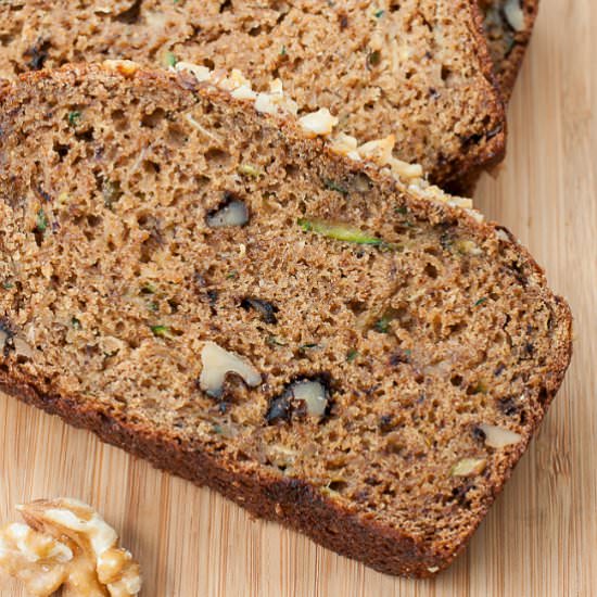 Whole Grain Zucchini Walnut Bread