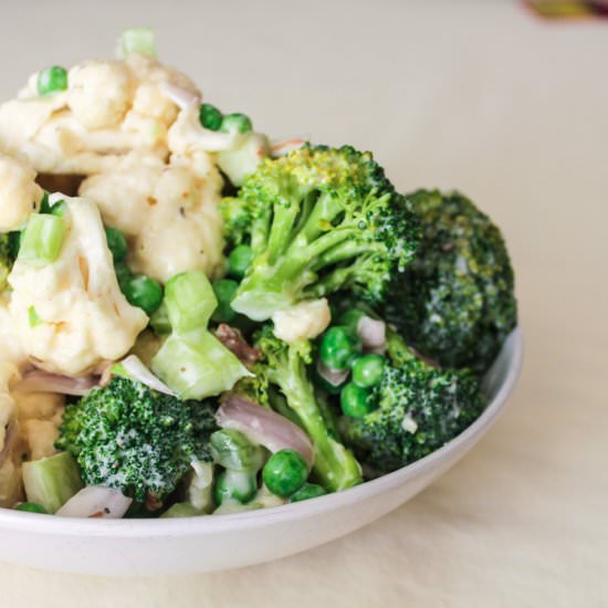 Broccoli and Cauliflower Salad